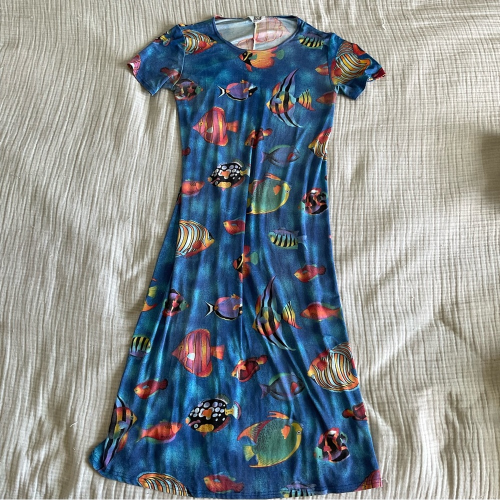 Vintage Blue Fish Dress